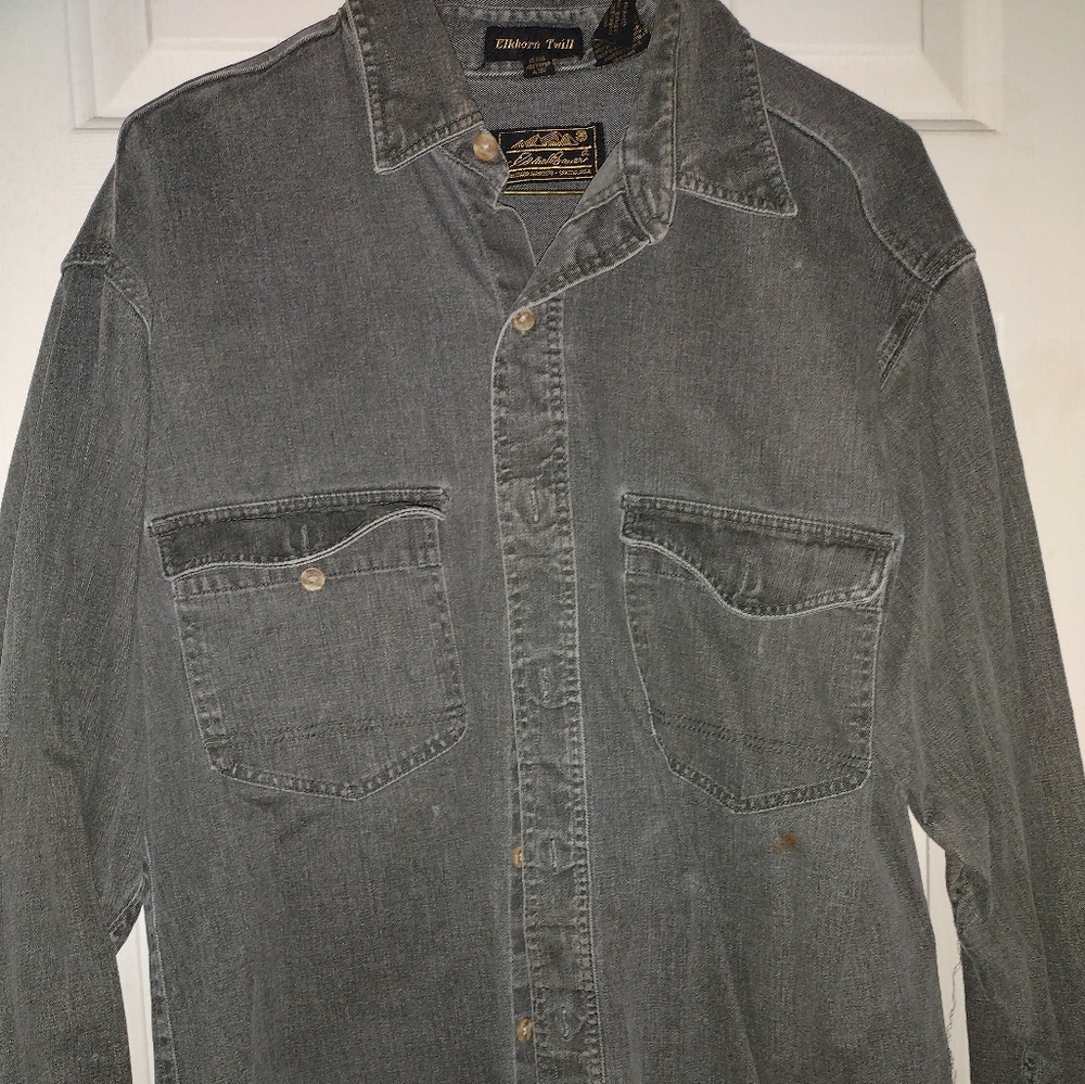 Well Loved charcoal Denim Mens Shirt Size Medium